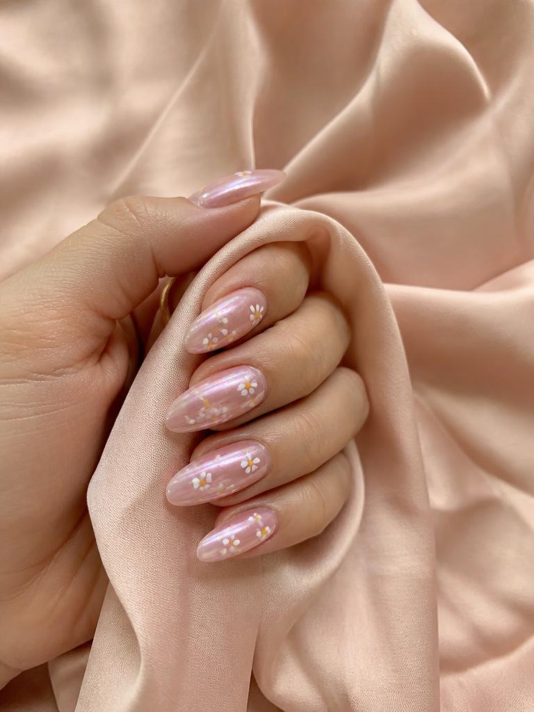 Daisy chrome nail set